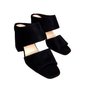 Madden NYC Black Faux Suede Slip On Sandals - 9.5